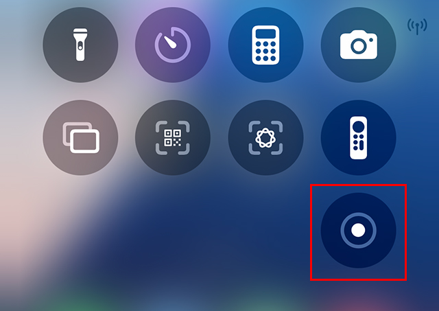 iPhoneの画面収録ボタンの位置
