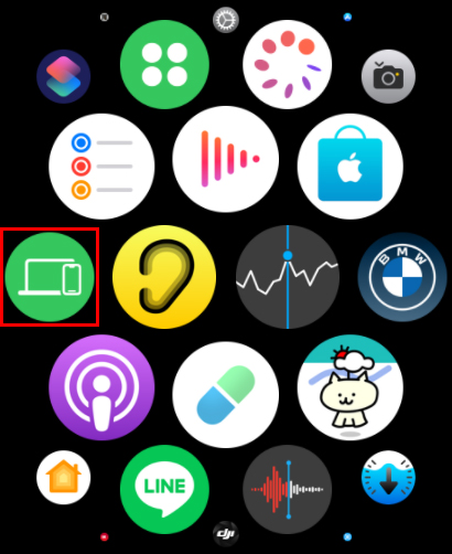 Apple Watchのアイコンの一覧から、『デバイスを探す』アイコンをタップします。