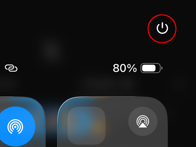iPhone コントロールセンター 電源ボタン 長押し